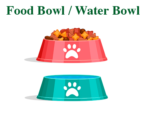 food bowl and water bowl