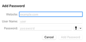 password example in safari